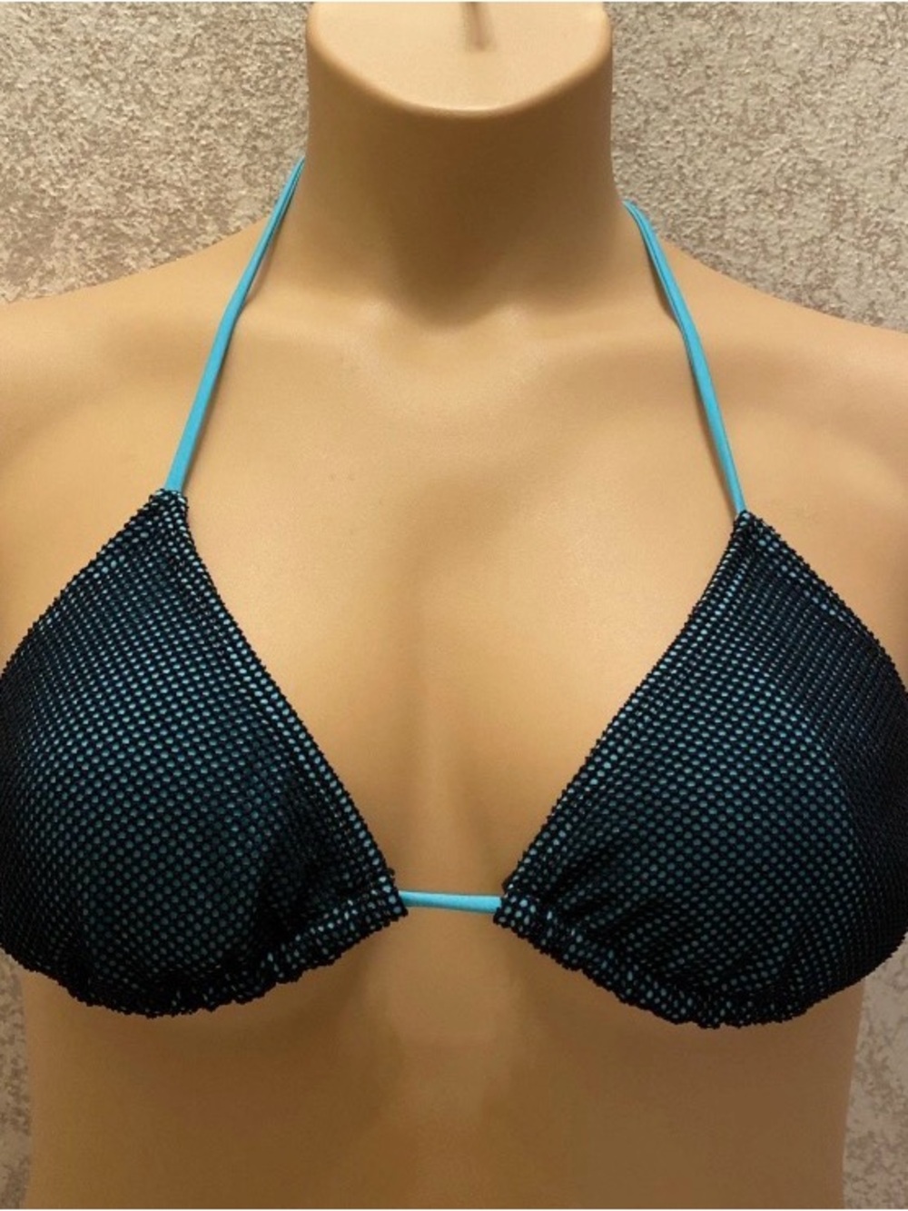 No Boundaries Black Mesh Sea Foam Bikini Top